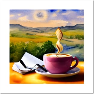 Cappuccino In The Countryside Posters and Art